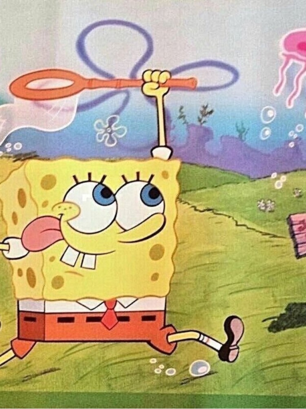 Yellow Sponge Pattern Wallpaper Mural - Playful Cartoon Wall Decor